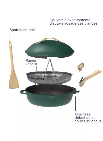 LA FABULEUSE POELE 24CM - VERT CANOPEE